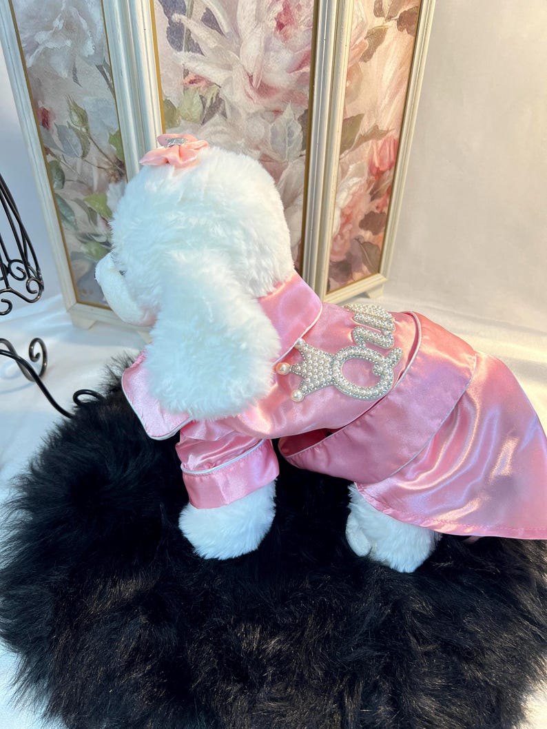 Luxury Dog Robe - Fit for a Queen! Wedding Dog Clothes, Small Dog Fashion, Bride's Party Attire, dog fashion, dog clothing, Dog wedding
