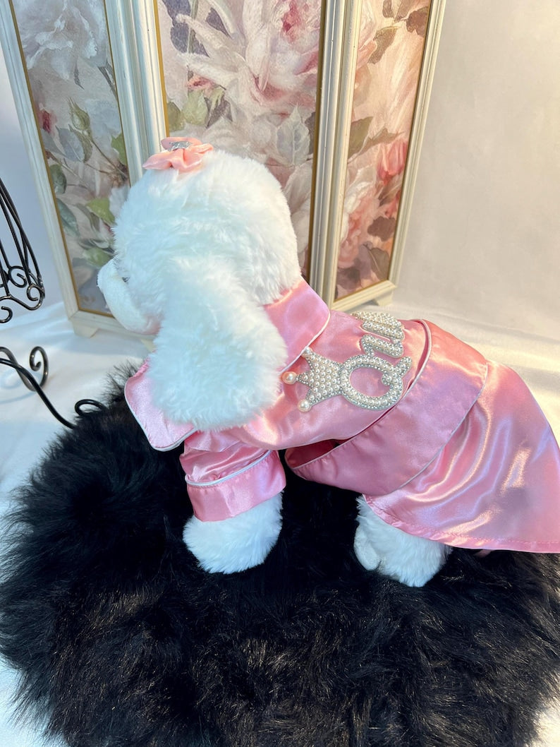 Dog clothes, luxury dog clothes, Dog Robe, Queen, Dog Robe for bride's party, small dog clothes, dog fashion, wedding dog clothes, royal dog