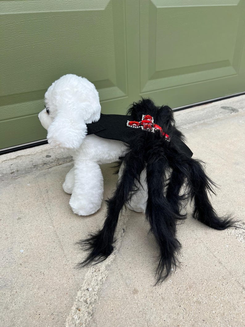 Luxury Rhinestone Cross Spider Outfit for Pets, pet costume, dog Halloween dress, dog Halloween costume, pet cosplay outfit, dog clothes