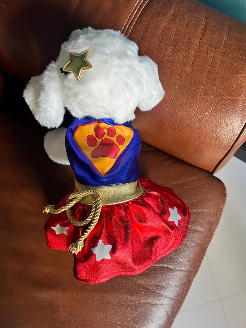 Super Woman Pet Halloween Costume - Small Dog Costume for Halloween, dog clothes, pet clothing, pet costume party, dog Halloween outfit