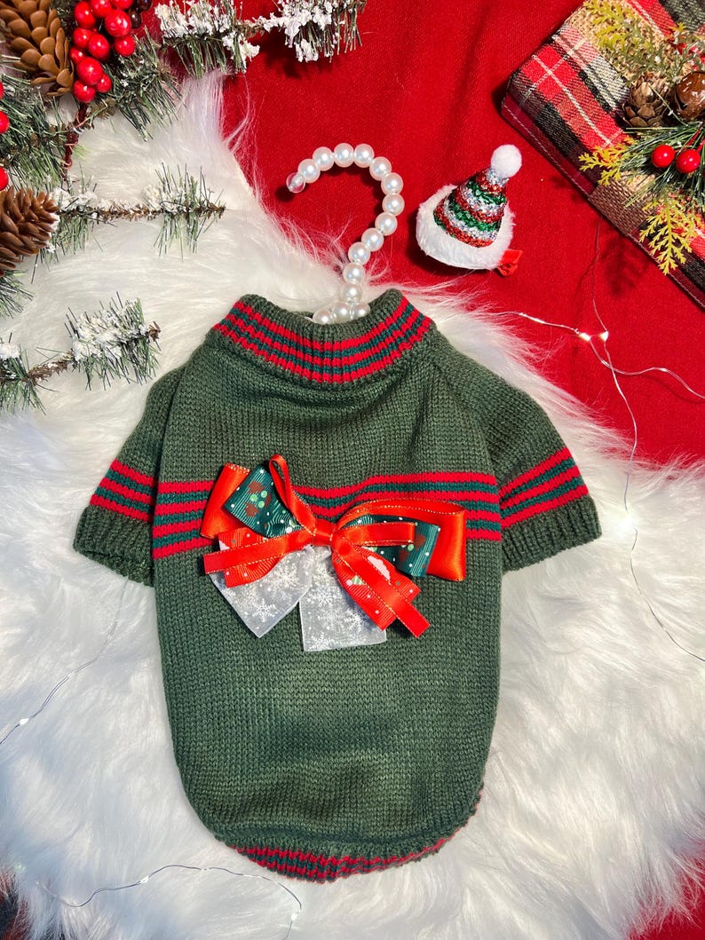 Seasonal Canine Knitwear and Petite Accessory, Dress for pets, small dog clothes, Christmas dress for dog, Christmas dog sweater, dog hoody