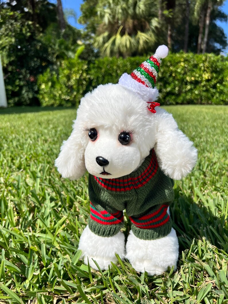 Holiday-themed Pup Sweater with Sweet Clip, Dress for pets, small dog clothes, Christmas dress for dog, Christmas dog sweater, holidays 2024