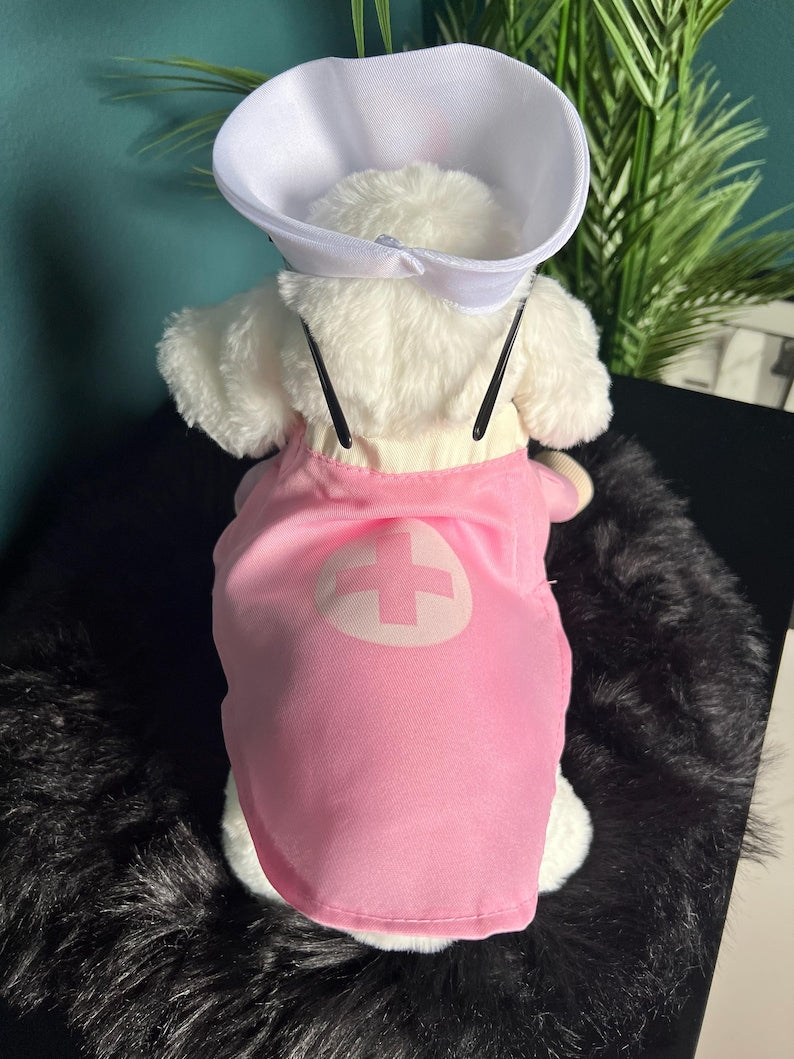 Adorable Dog doctor Halloween Costume with Stylish Glasses, pet costume, dog Halloween dress, dog Halloween costume, pet cosplay outfit