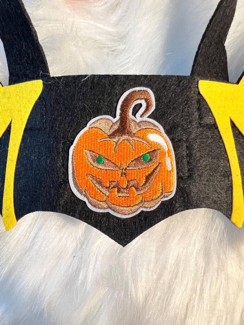 Spooky Bat Pet Costume Set with Pumpkin & Bells + Festive Hat, pet costume, dog Halloween dress, dog Halloween costume, pet cosplay outfit
