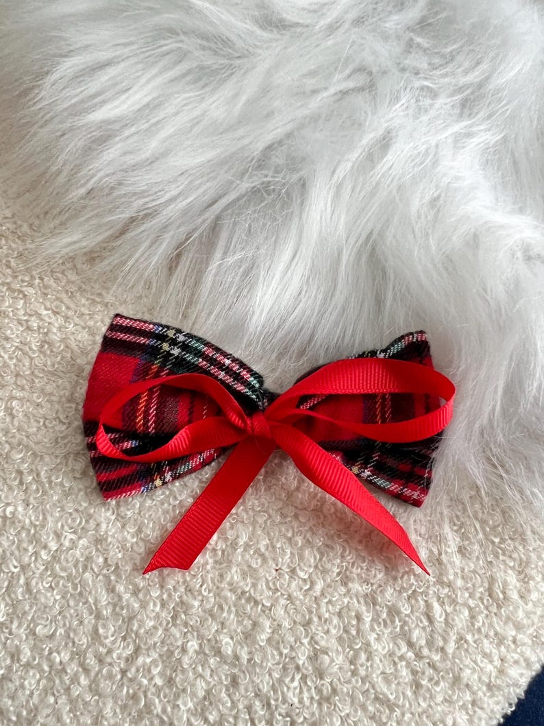 Chic Canine Attire: Red Checkered Dog Dress & Elegant Bow, dress for pets, small dog outfit, Dog fashion, dog Clothes, red dog dress