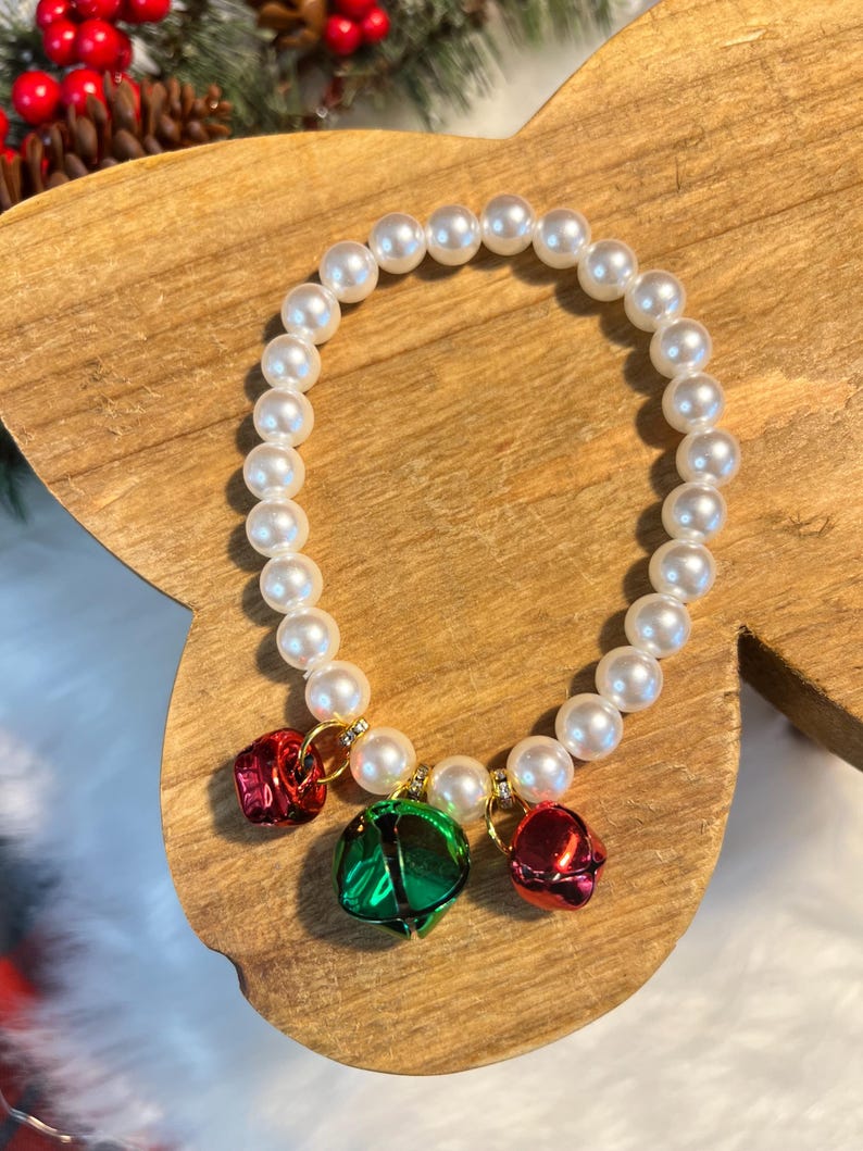 Deck the Paws: Red Holiday Dress, Necklace, and Bow for Pets, dress for pets, small dog outfit, Dog fashion, dog Clothes, Christmas pet