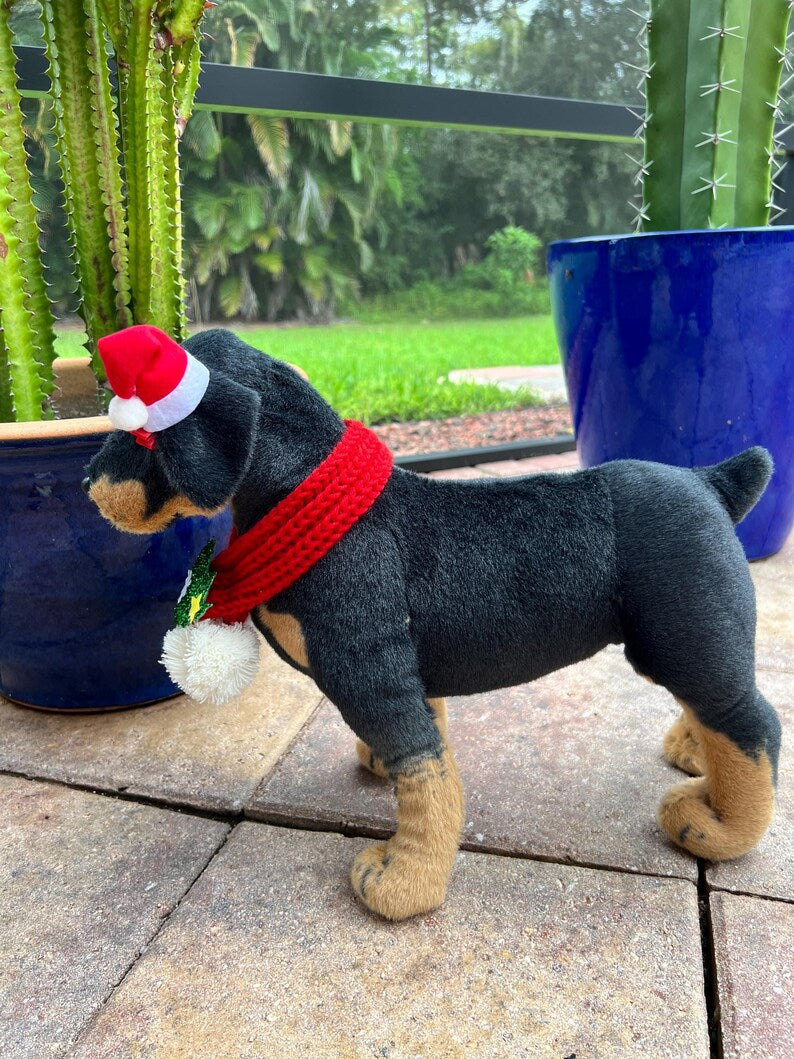 Deck the Paws! Christmas Scarf for Pets with Cute Clip-On Hat, Christmas present, holiday pet outfit, cute pet accessory, pet scarf,