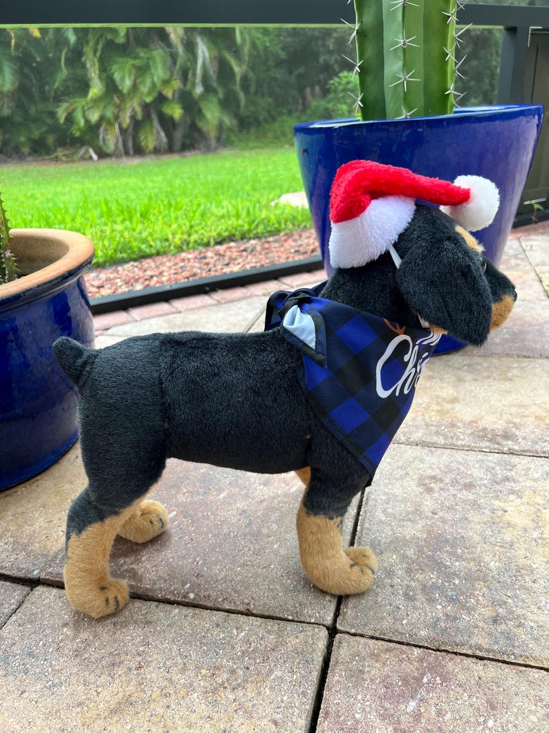 Festive Dog Bandana and Red Santa Hat , Christmas cozy pet outfit, winter pet gift, bandanna for Dog, Christmas bandanna, Dog scarf