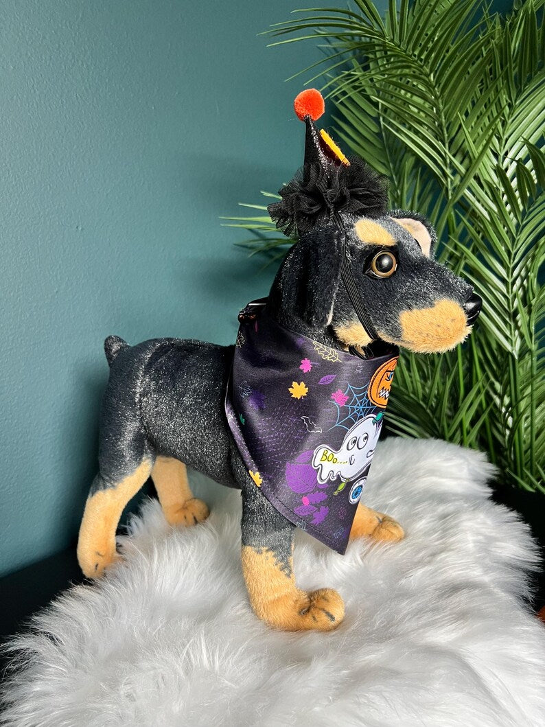 Spooky Pet Accessories Set, magic had, pet had for cats and small dogs, pumpkin elegant Halloween pet head, custom pet gift, bandanna dog