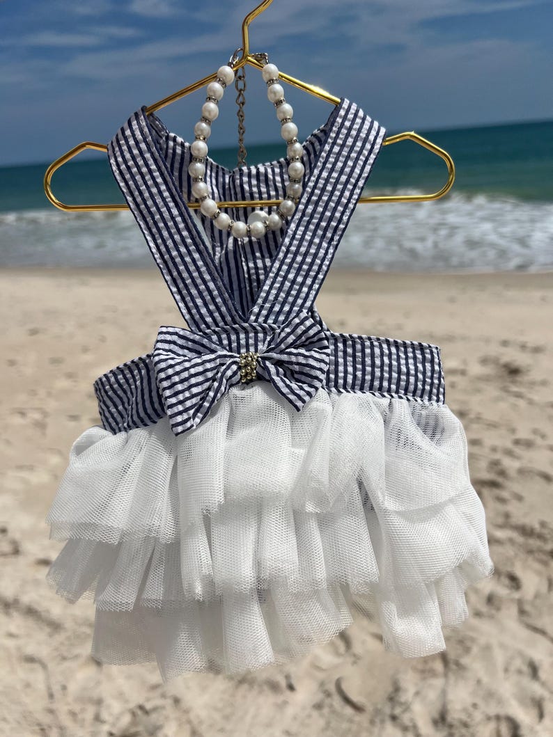 Chic Dog Outfit: Sundress + Accessories, Elegant and Chic Dog Clothes for Weddings and Summer Events, elegant Dog dress, summer dog dresses