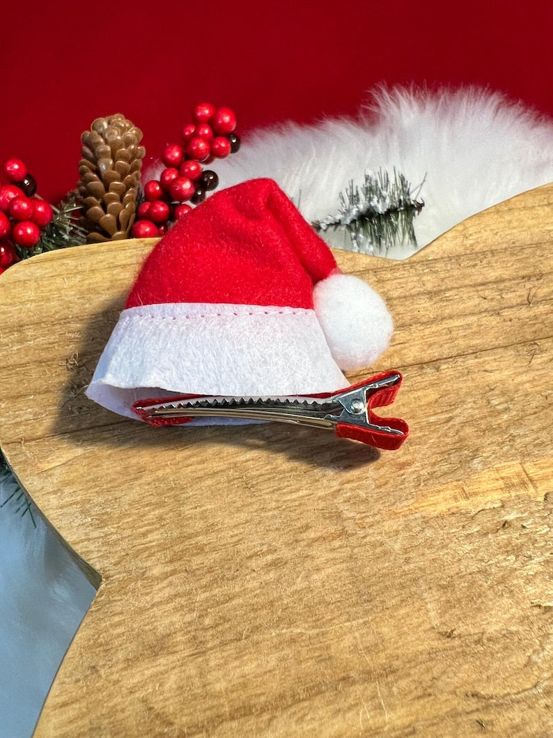 Deck the Paws! Christmas Scarf for Pets with Cute Clip-On Hat, Christmas present, holiday pet outfit, cute pet accessory, pet scarf,