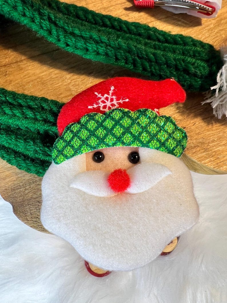 Christmas Pet Fashion Set - Scarf with Adorable Hat Clip Accessory, Christmas present, holiday pet outfit, cute pet accessory, pet scarf