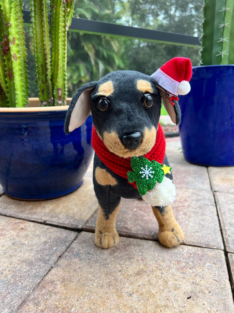 Deck the Paws! Christmas Scarf for Pets with Cute Clip-On Hat, Christmas present, holiday pet outfit, cute pet accessory, pet scarf,
