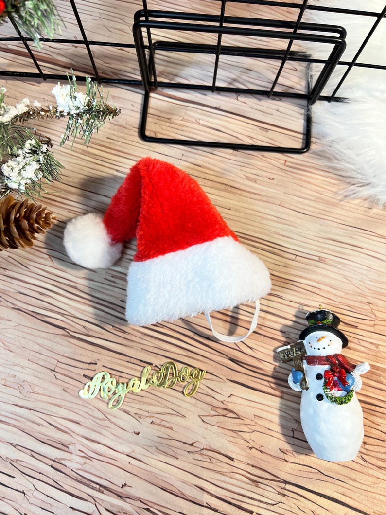 Festive Dog Dress with Santa Hat for Christmas, Dress for pets, Christmas dress for dog, Christmas dog outfit, cute dog costume, pet outfit