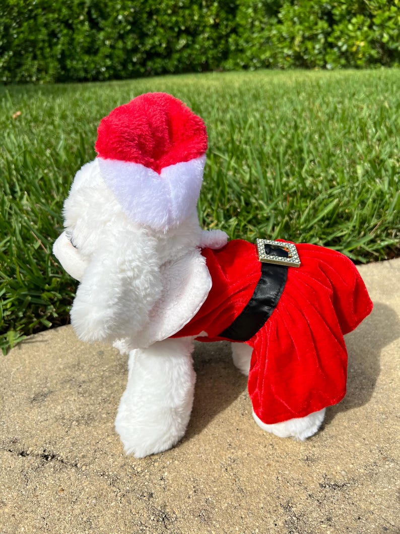 Charming Santa Hat Dog Dress for a Merry Christmas Look,Dress for pets, Christmas dress for dog, Christmas dog outfit, cute dog costume