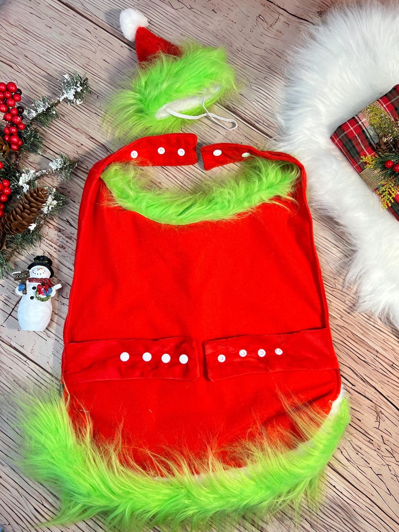 Christmas Grinch Costume for Pets - Cape & Hat for Large Dogs, large Christmas dog costume, Large dog grinch costume, Dog gift, Santa Cape