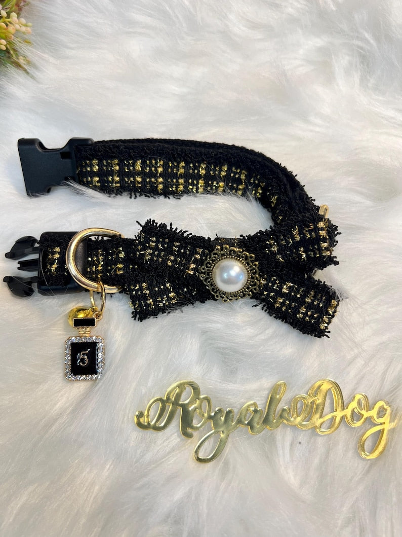 Chic Pet Collar & Leash with Stylish Waste Bag Holder for Dogs , dog collar, cute dog collar, Girl Dog collar, male dog collar, dog leash