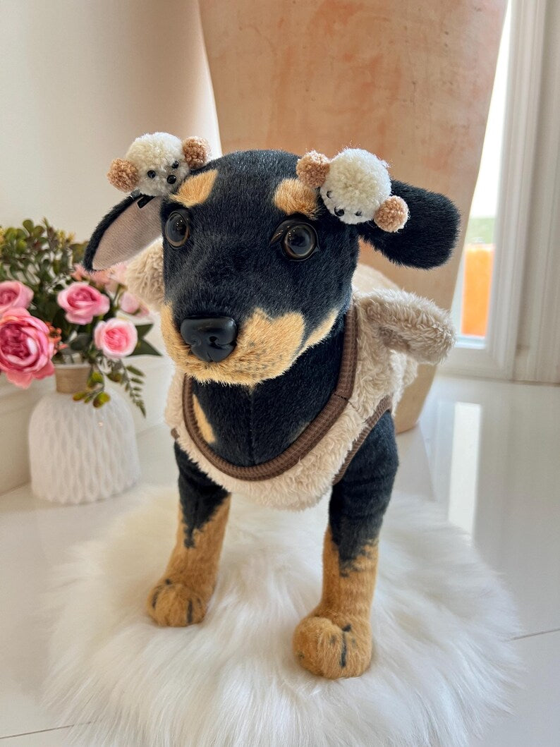 Snuggly Dog Sweater with Adorable Bear Clips | Perfect for Cold Days, winter warm puppy sweater for dogs, cosy pet clothes, dog sweater