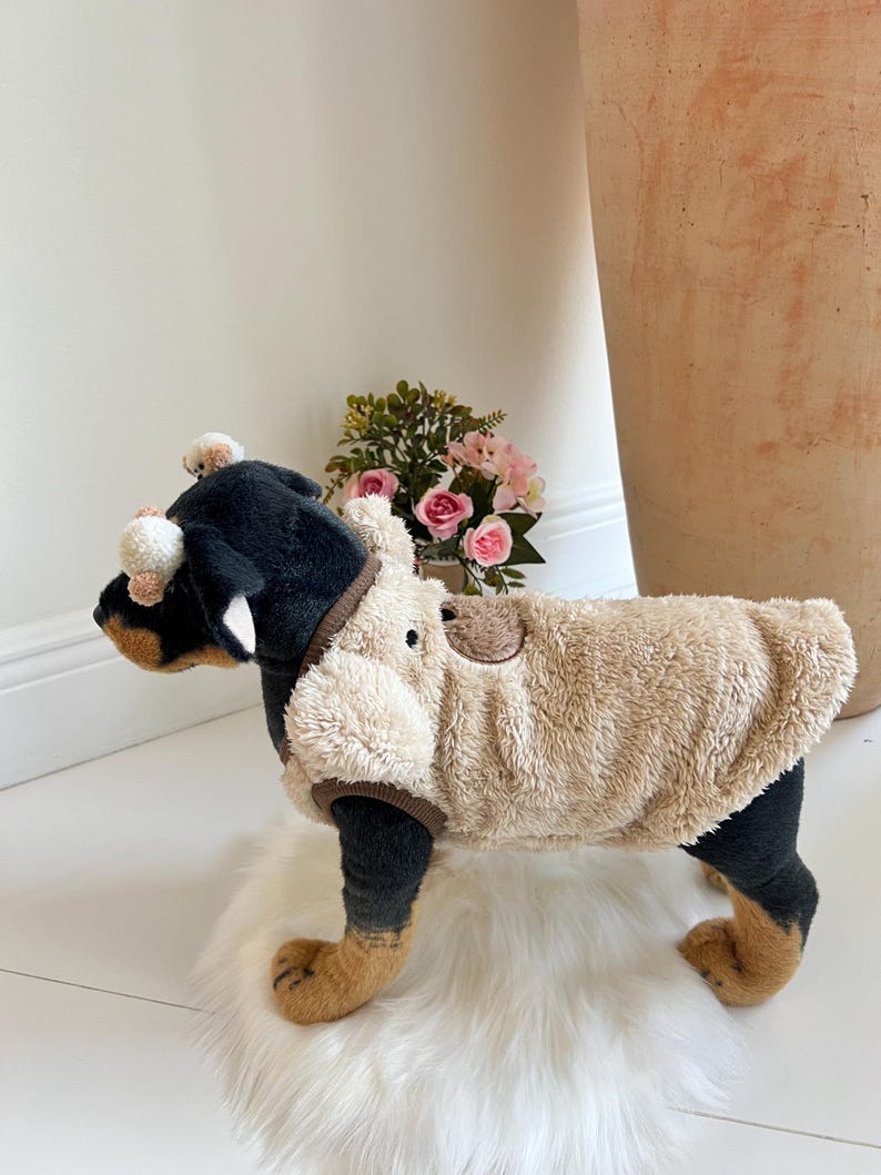 Snuggly Dog Sweater with Adorable Bear Clips | Perfect for Cold Days, winter warm puppy sweater for dogs, cosy pet clothes, dog sweater