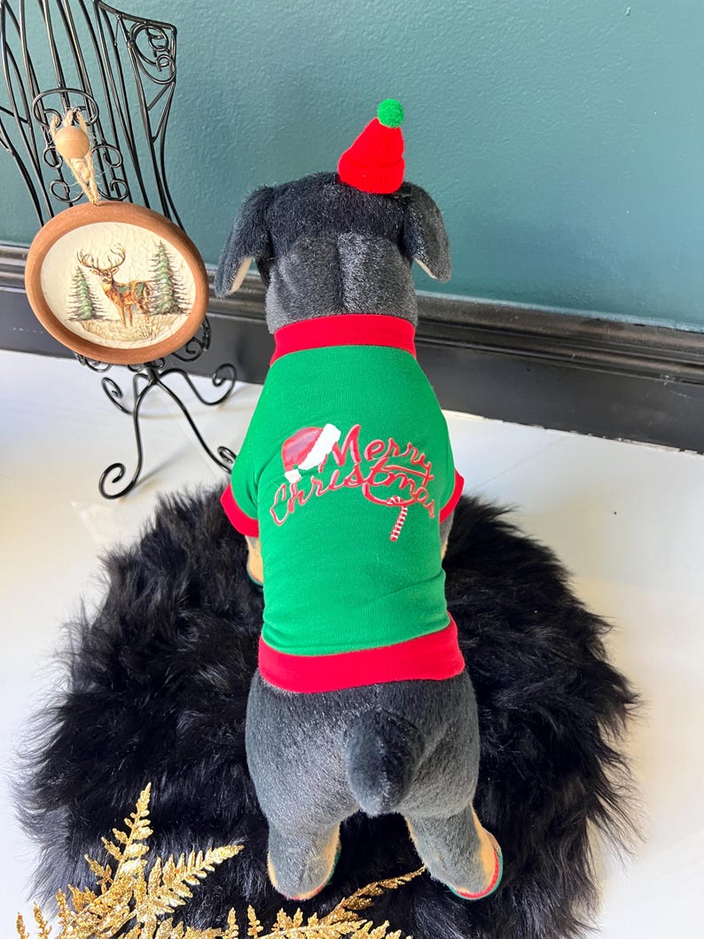 Festive Trio: Christmas Pajamas for Pets, Socks & Hat Clip, dog lover gift, Dog jumper, Small Dog Christmas pajamas , Holiday dog pajamas
