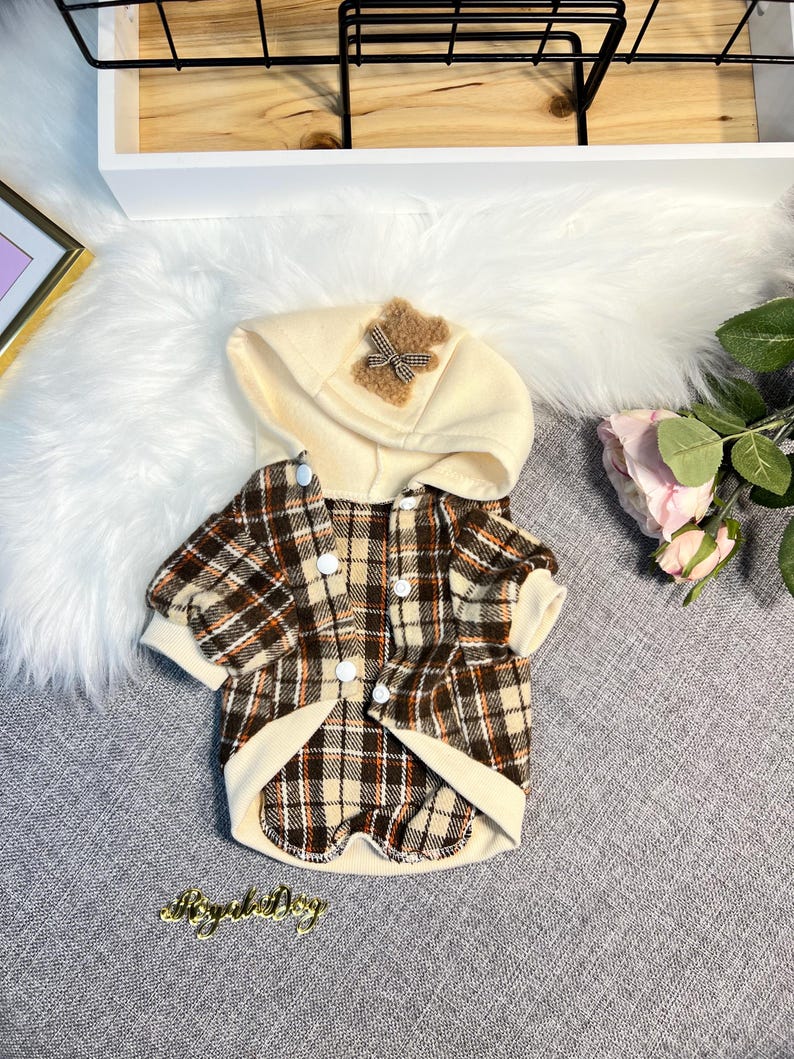 Snuggly Bear Hooded Pet Sweatshirt - Perfect for Paws and Cuddles! winter warm puppy sweater for dogs, cosy pet clothes, dog cat sweatshirt