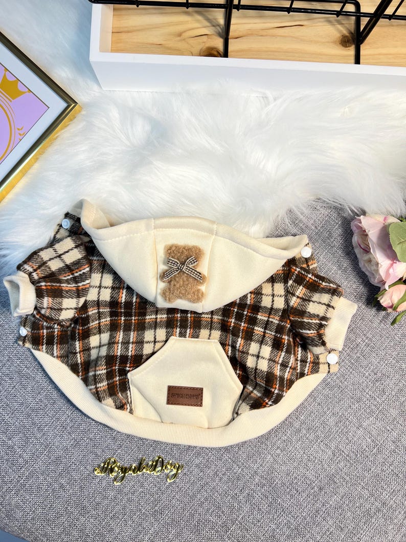 Snuggly Bear Hooded Pet Sweatshirt - Perfect for Paws and Cuddles! winter warm puppy sweater for dogs, cosy pet clothes, dog cat sweatshirt