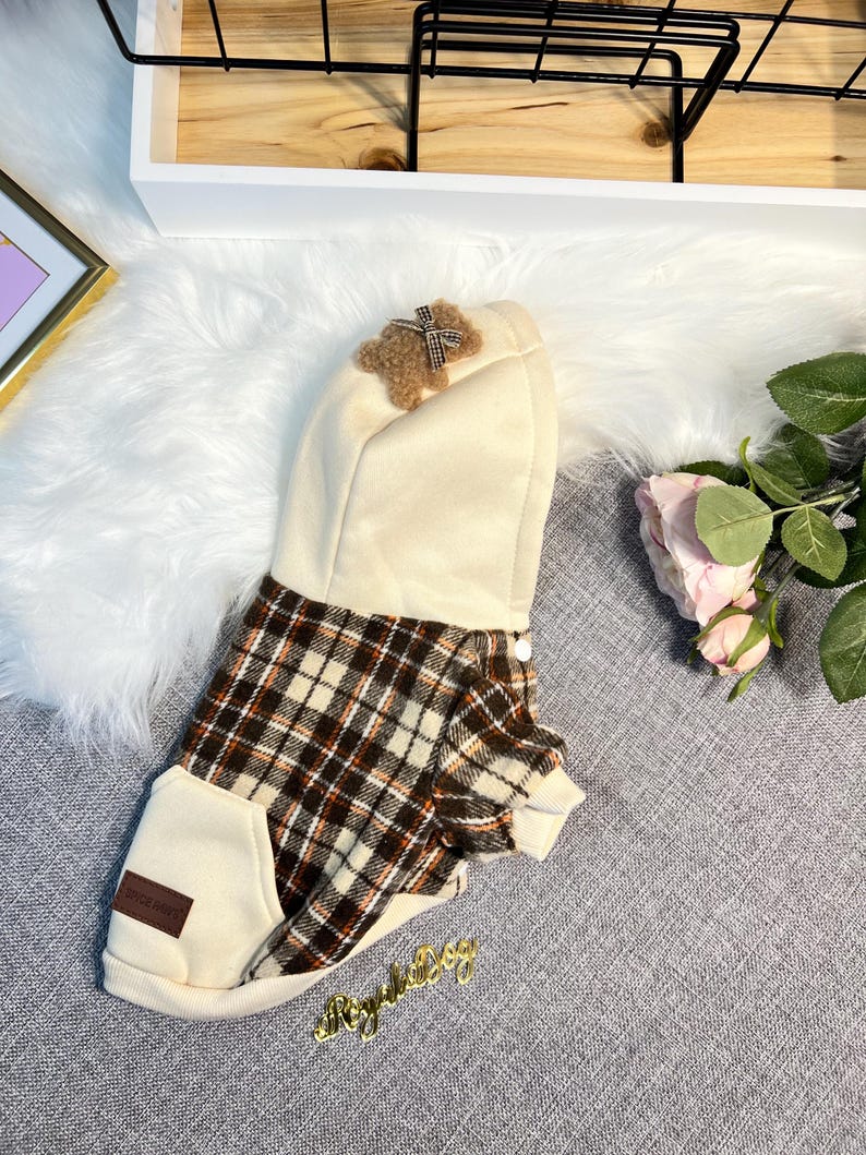 Charming Bear Hood Pet Sweatshirt - Stylish Comfort for Your Furry Friend! winter warm puppy sweater for dogs, cosy pet clothes