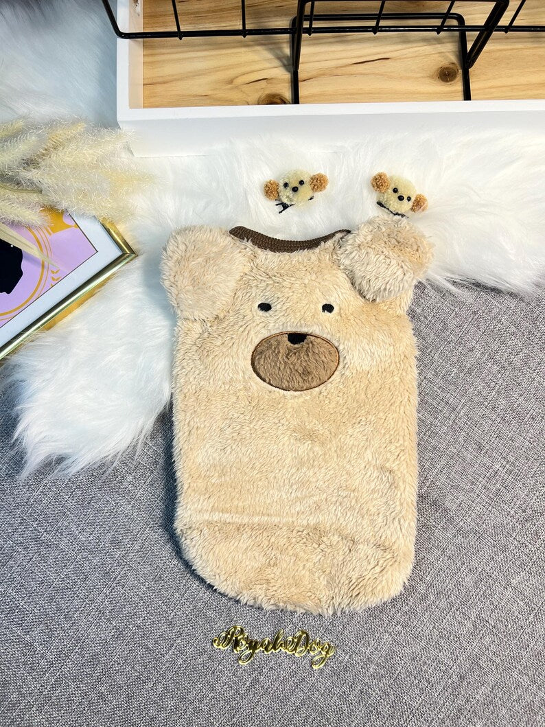 Snuggly Dog Sweater with Adorable Bear Clips | Perfect for Cold Days, winter warm puppy sweater for dogs, cosy pet clothes, dog sweater
