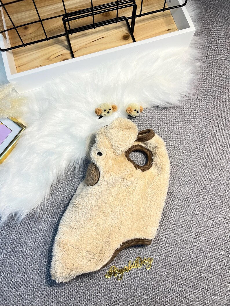 Snuggly Dog Sweater with Adorable Bear Clips | Perfect for Cold Days, winter warm puppy sweater for dogs, cosy pet clothes, dog sweater
