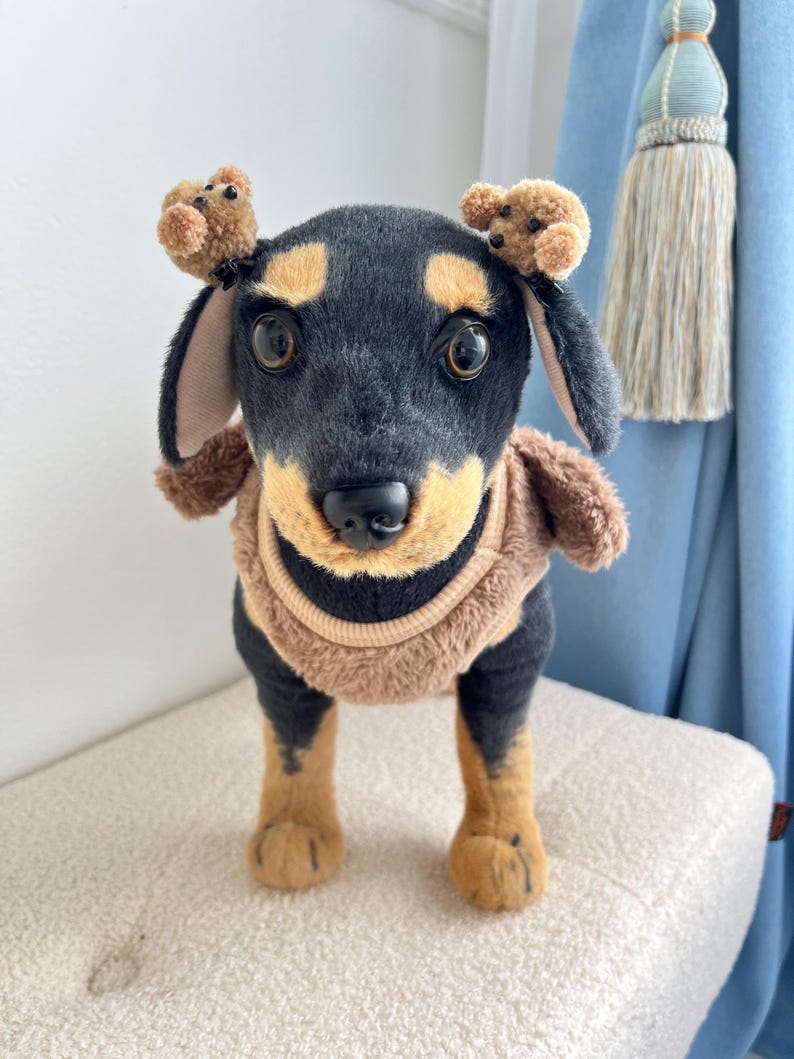 Snuggly Dog Sweater with Adorable Bear Clips | Perfect for Cold Days, winter warm puppy sweater for dogs, cosy pet clothes, dog sweater