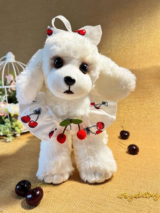 Chic Cherry Delight: Stylish Dog Clothes for Special Occasions, elegant Dog dress, summer dog dresses, dog summer dresses, cherry dog dress