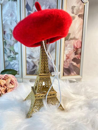 Dog clothes, luxury pet clothes, Bear Print Dresses, Red Beret , Paris Dress for Dogs, Dress for pets, small dog clothes, dog fashion