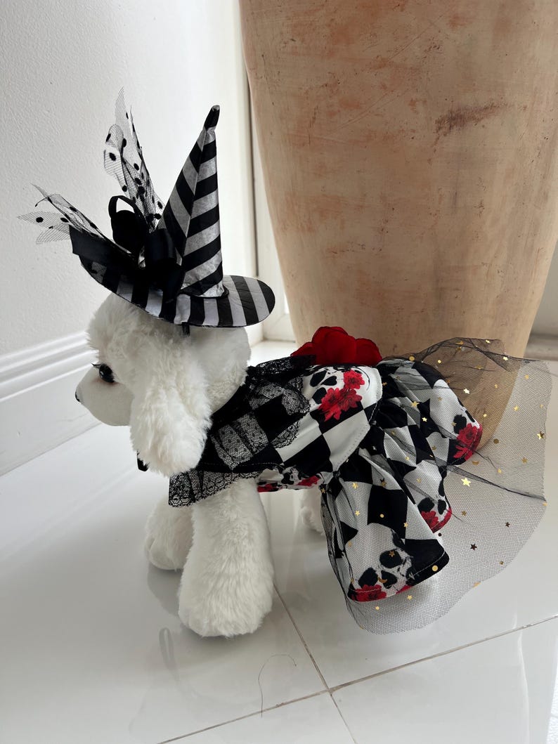Cute Halloween Dog Tutu Dress Set with Hat - Pet Costume Ready, dog clothes, pet clothing, pet costume party, dog Halloween outfit, custom