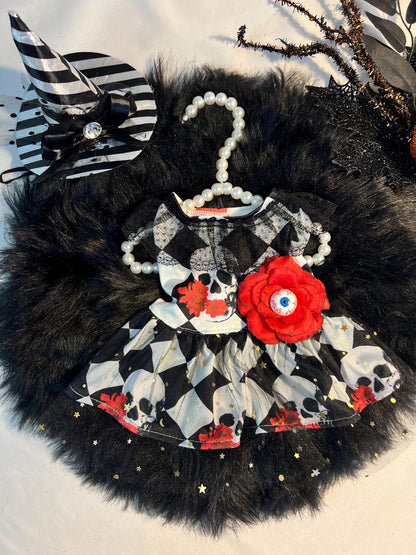 Handmade Dog Tutu Halloween Costume with Adorable Hat Included, dog Halloween dress, dog Halloween costume, pet cosplay outfit