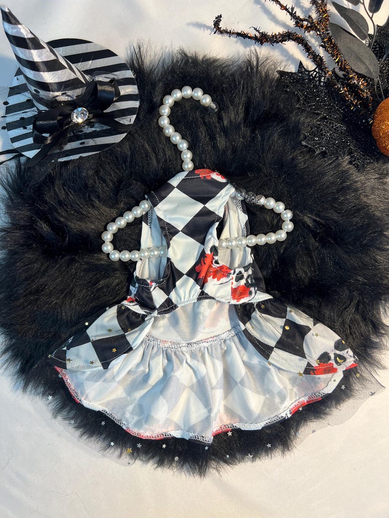 Handmade Dog Tutu Halloween Costume with Adorable Hat Included, dog Halloween dress, dog Halloween costume, pet cosplay outfit