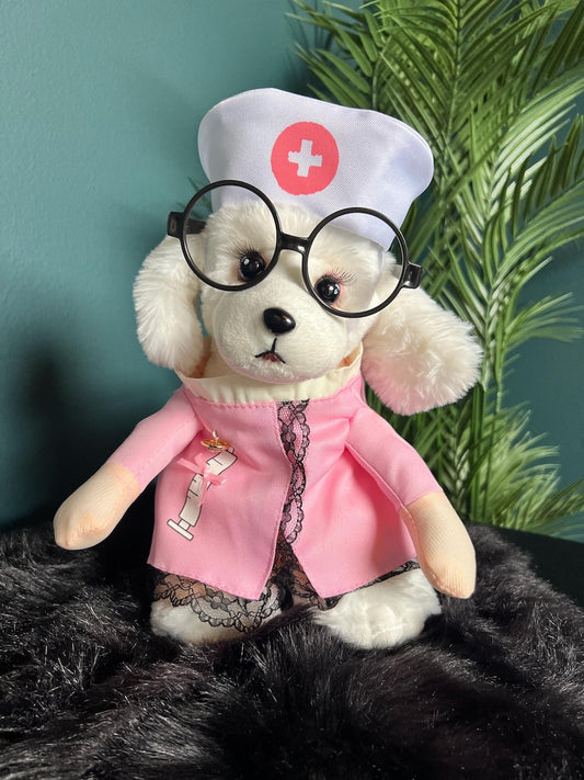 Adorable Dog doctor Halloween Costume with Stylish Glasses, pet costume, dog Halloween dress, dog Halloween costume, pet cosplay outfit