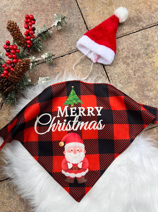 Holiday Pet Accessory: Cute Christmas Bandana , Christmas cozy pet outfit, winter pet gift, bandanna for Dog, Christmas bandanna, Dog scarf