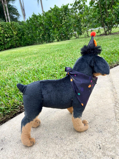 Trick-or-Treat Pet Costume Pair, magic had, pet had for cats and small dogs, pumpkin elegant Halloween pet head, custom pet gift, bandanna
