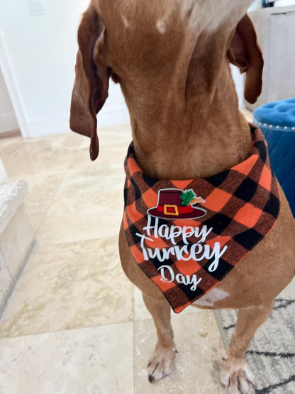 Unique Handmade Thanksgiving Bandana with Special Add-On, thanksgiving pet outfit, bandanna for Dog, bandanna for cat, thanksgiving bandanna