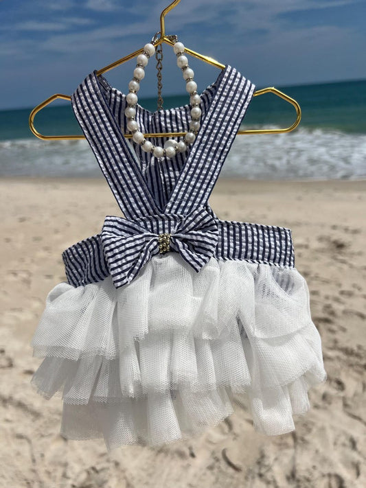 Chic Dog Outfit: Sundress + Accessories, Elegant and Chic Dog Clothes for Weddings and Summer Events, elegant Dog dress, summer dog dresses
