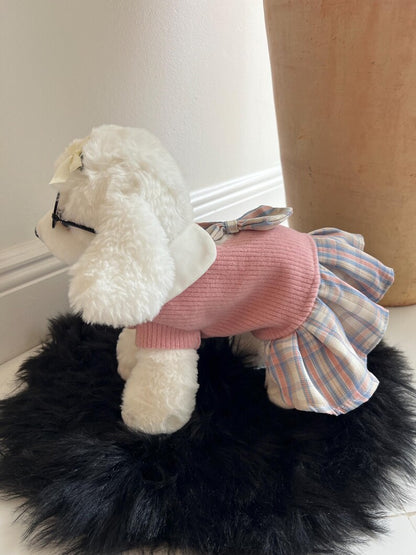 Puppy Fashion Schoolgirl Ensemble | Pink Dress & Glasses for Dogs Dress for pets, small dog clothes, dog fashion, Cute dog costume cat dress