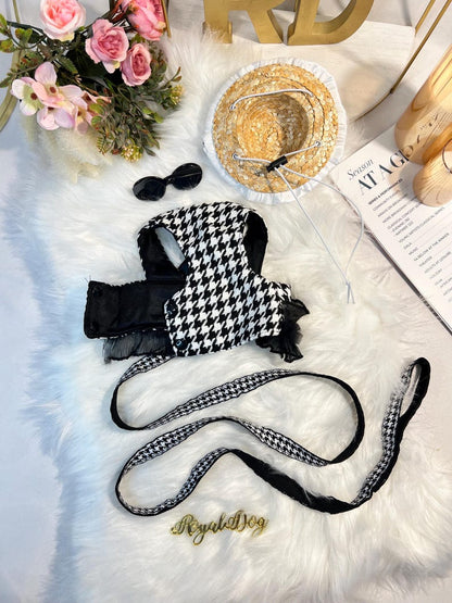 Chic Pet Harness Set with Stylish Hat & Glasses - Dog Fashion Accessories, dog cape, small dog outfit, dog costume party, Dog fashion