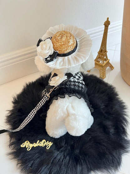 Luxury Dog Harness Combo with Fancy Hat & Eyewear - Posh Pet Outfit, dog cape, small dog outfit, dog costume party, small dog harness