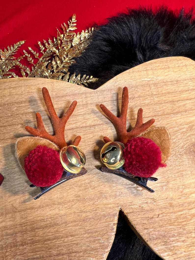 Festive Santa Cape and Reindeer Horns Dog Costume Set, Dress for pets, small dog clothes, Christmas dress for dog, Christmas dog outfit
