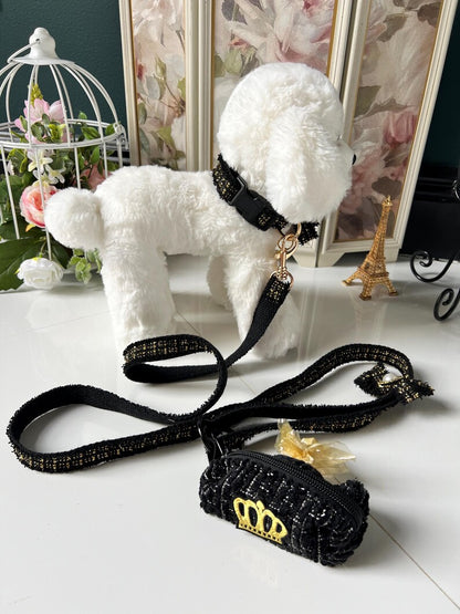 Chic Pet Collar & Leash with Stylish Waste Bag Holder for Dogs , dog collar, cute dog collar, Girl Dog collar, male dog collar, dog leash