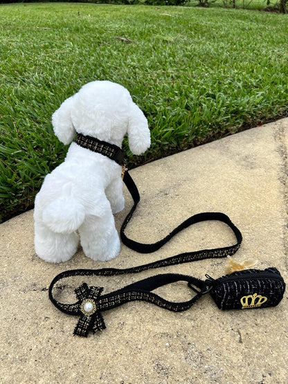 High-End Dog Walking Set: Fashionable Collar, Leash & Waste Dispenser , dog collar, cute dog collar, Girl Dog collar, male dog leash