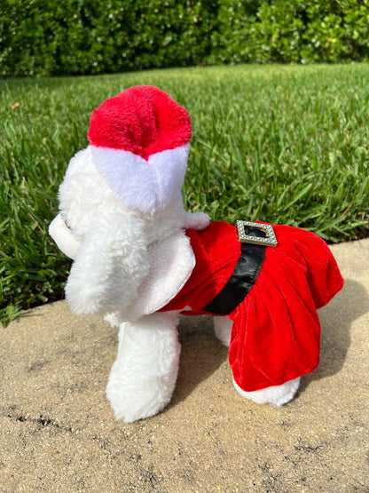 Charming Santa Hat Dog Dress for a Merry Christmas Look,Dress for pets, Christmas dress for dog, Christmas dog outfit, cute dog costume