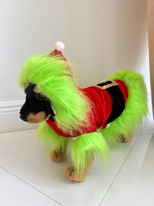 Festive Grinch-Inspired Cape for Your Furry Friend, fleece Dog jacket, holiday Dog outfit, Halloween costume, winter Dog outfit, Dog jacket