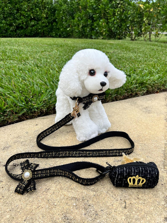 High-End Dog Walking Set: Fashionable Collar, Leash & Waste Dispenser , dog collar, cute dog collar, Girl Dog collar, male dog leash