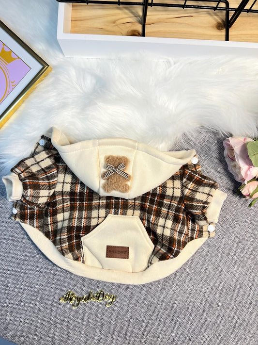 Charming Bear Hood Pet Sweatshirt - Stylish Comfort for Your Furry Friend! winter warm puppy sweater for dogs, cosy pet clothes